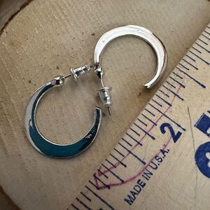 Silver Crescent Hoop Earrings